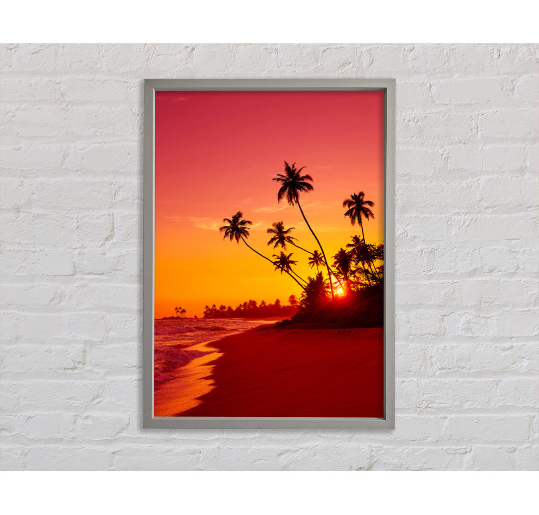 As The Sun Sets Under The Palm Trees - Einzelbildrahmen Kunstdrucke auf Leinwand