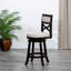 Tabouret pivotant de 24 po à hauteur de comptoir avec finition espresso et siège en tissu beige, pour plus de confort et de style dans toute cuisine ou bar-1931357545-1931357544