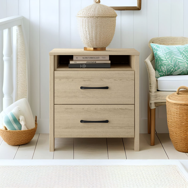  Allysyn 22.7" 2 Drawer Nightstand, Oslo Oak, Individual