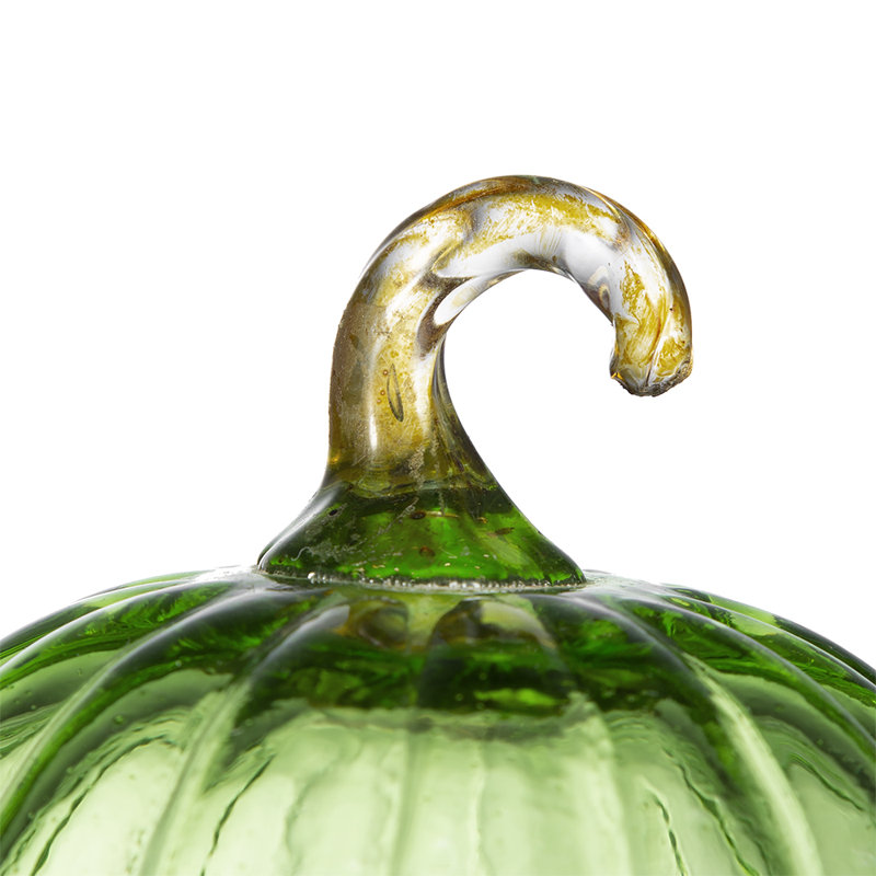 Verre citrouille - ensemble de 4 - 4 po de diamètre x 5 po, Vert/doré
