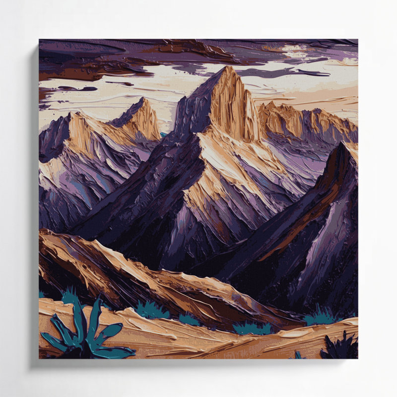 «Southwestern Patterns Sierra Peaks 228», art mural sur toile mauve, H 16 po x l 16 po