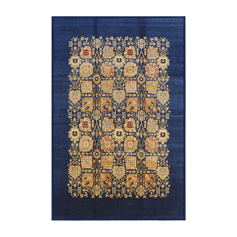 Tapis bleu / beige Patchwork, Rectangle 7 pi x 9 pi
