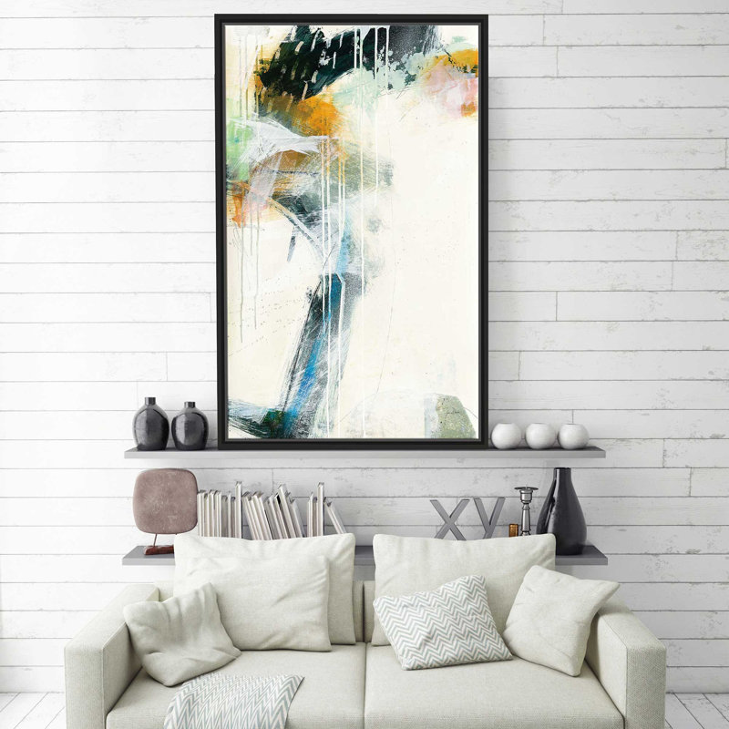 Turbulence II - Peinture, H 43,5 po x l 27,5 po x P 2 po, Cadre flottant noir