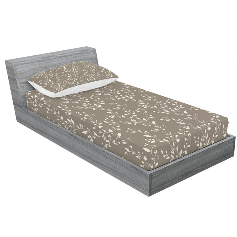 Microfiber Floral Sheet Set, Twin Sheet Set with Fitted Sheet