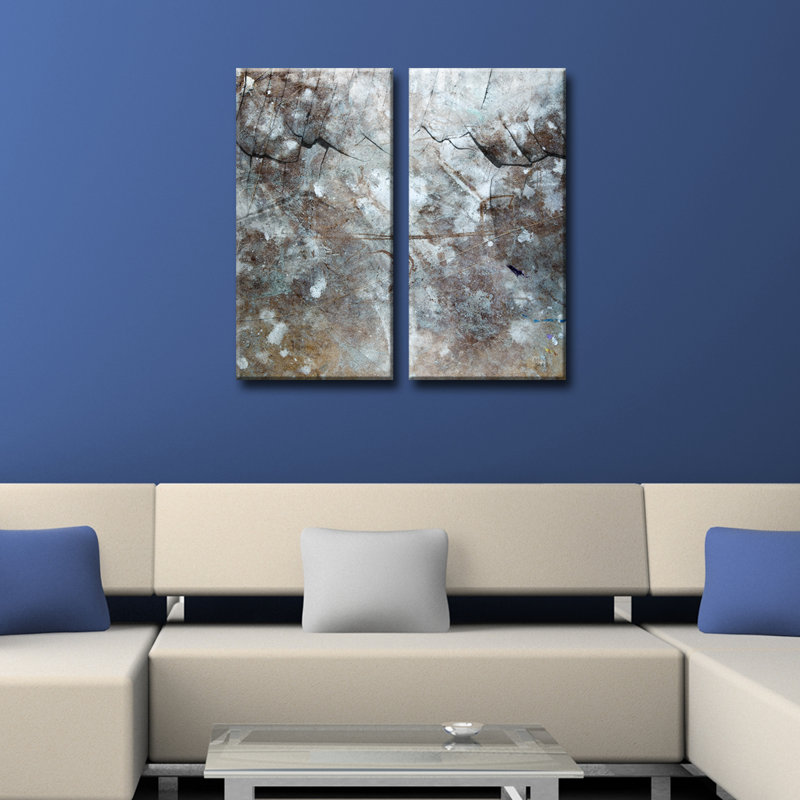 « abstract abs xv », ensemble de 2 reproductions d’art sur toiles tendues, H 24 po x l 12 po x P 1,5 po