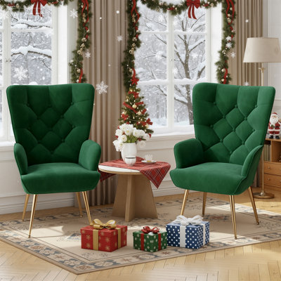 Bastoam 50Cm Wide Tufted Velvet Wingback Chair