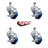 3 Inch_Solid Polyurethane Swivel ½ Inch Threaded Stem Caster Set with Brake SCC