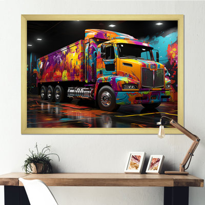 Street Art Semi Trailer Truck sur toile