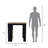 1-Door Cabinet Kitchen Island In Black/Natural Oak With Side Shelf Space Black And Natural Look