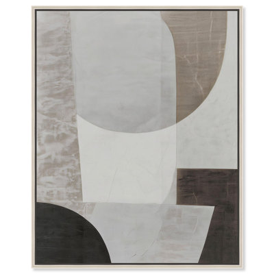 Décoration murale abstraite sur toile Shades of Grey IV par Art Remedy, cadre argenté, 30 x 36