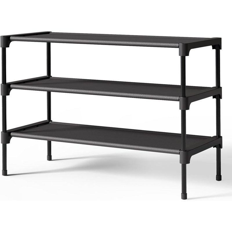  Shoe Rack - Premium Non-woven Shoe Rack Shelf, Shoe Organizer For Closet, Entryway, Garage & Corridor, Sturdy & Durable Long Stackable Shoe Shelves, Medium