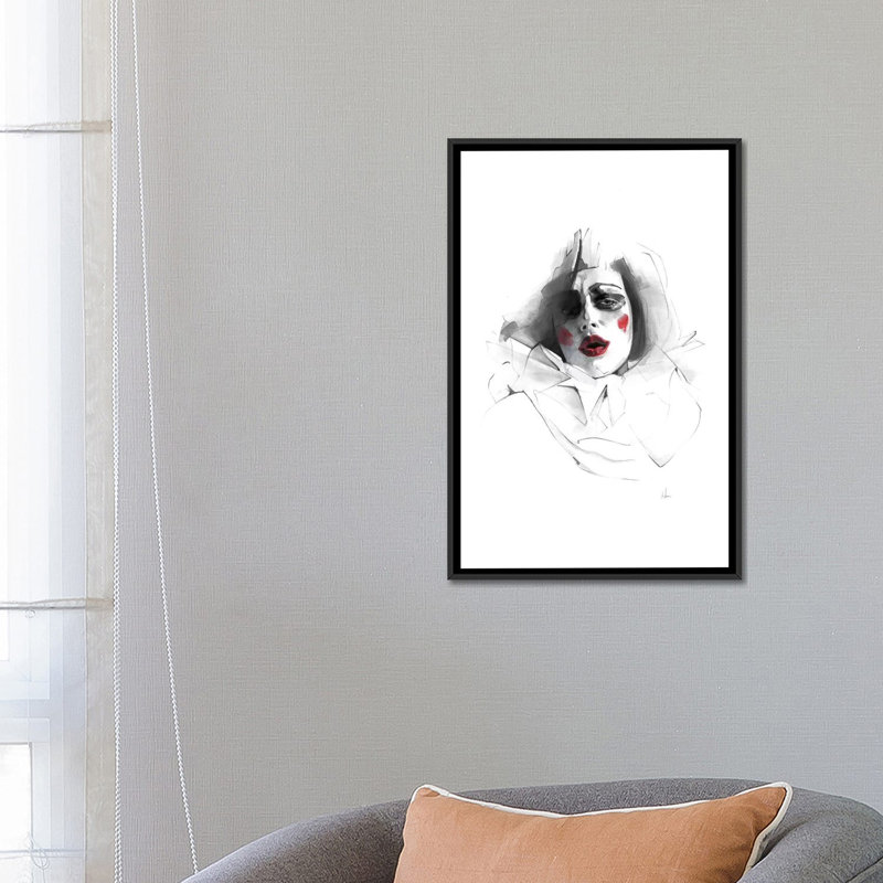 «Red Lips» par Alexis Marcou - Reproduction giclée sur toile tendue avec châssis, H 26 po x l 18 po x P 1,5 po, Pas de tapis