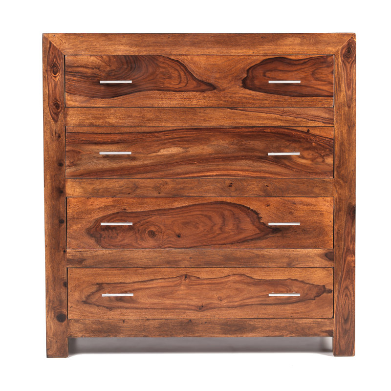 Solid Wood 100cm W 4 - Drawer Chest of Drawers