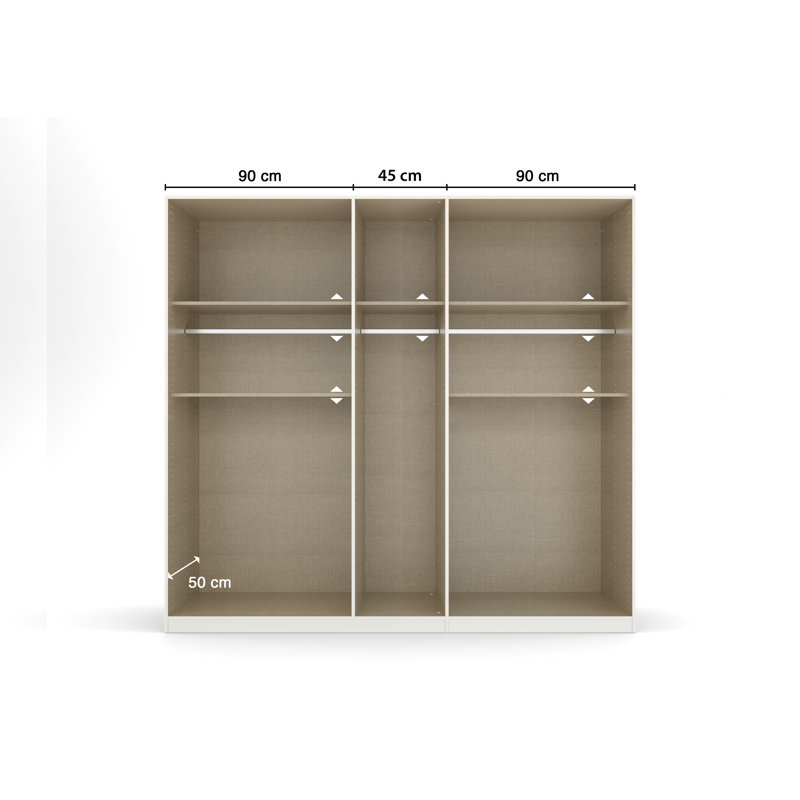 Tivareo  6 Hinged Door Wardrobe available in many colour combinations 2 Drawer INCL. Delivery and Assembly, Metallic Grey