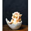 Adorable figurine de bébé dragon orange craquelé en coquille d'œuf 4 po