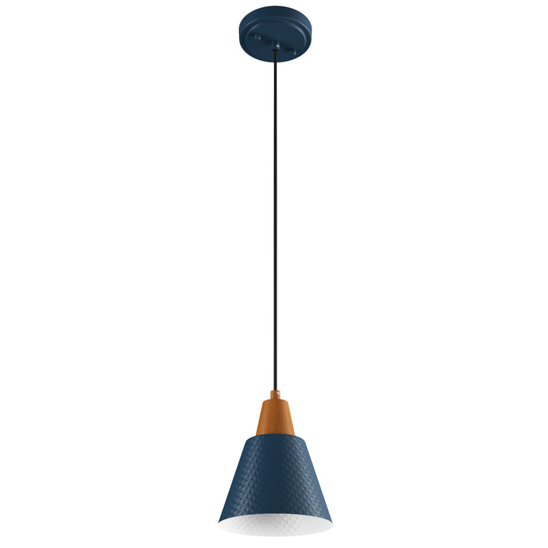 Luminaire suspendu conique 1 lumière erroll, Bleu