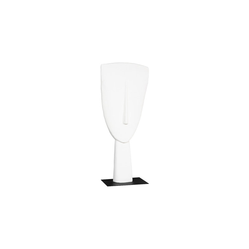 Cycladic Head Sculpture, Classic, White, 65" H x 27" W x 16" D
