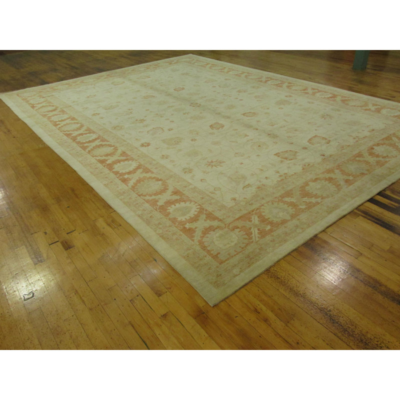 Tapis de zone en laine 16 pi 6 po x 22 pi 8 po one-of-kind noué la crème Huntingdon