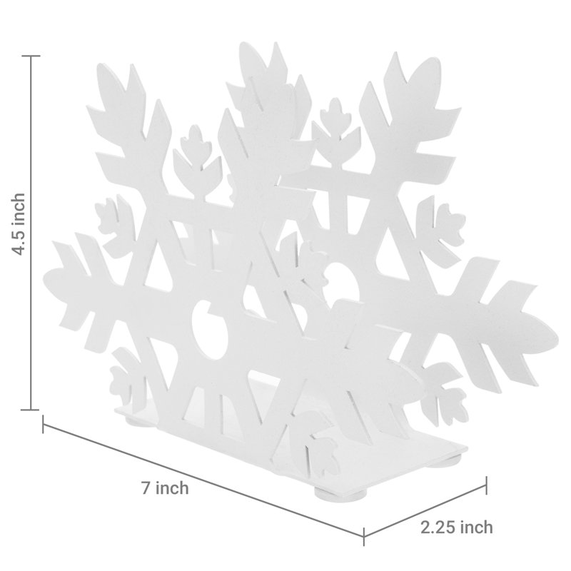 Porte-serviette en métal Winter Snowflake, Blanc
