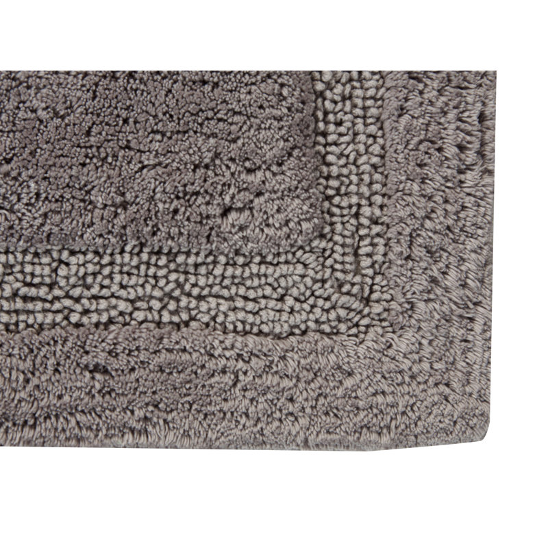 Pullum Cotton Non-Slip Bath Rug, Gray, 50" x 30"