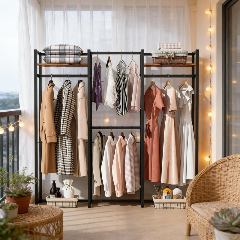 Portable Wardrobe Rack,High Closet Organizer