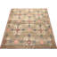 Tapis carré unique en laine noué à la main de style années 1960 de 4 pi 6 po en brun