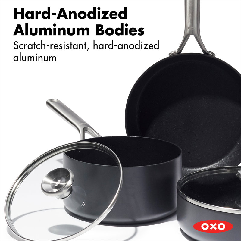 OXO 5 Pieces Hard-Anodized Aluminium Non Stick Cookware Set