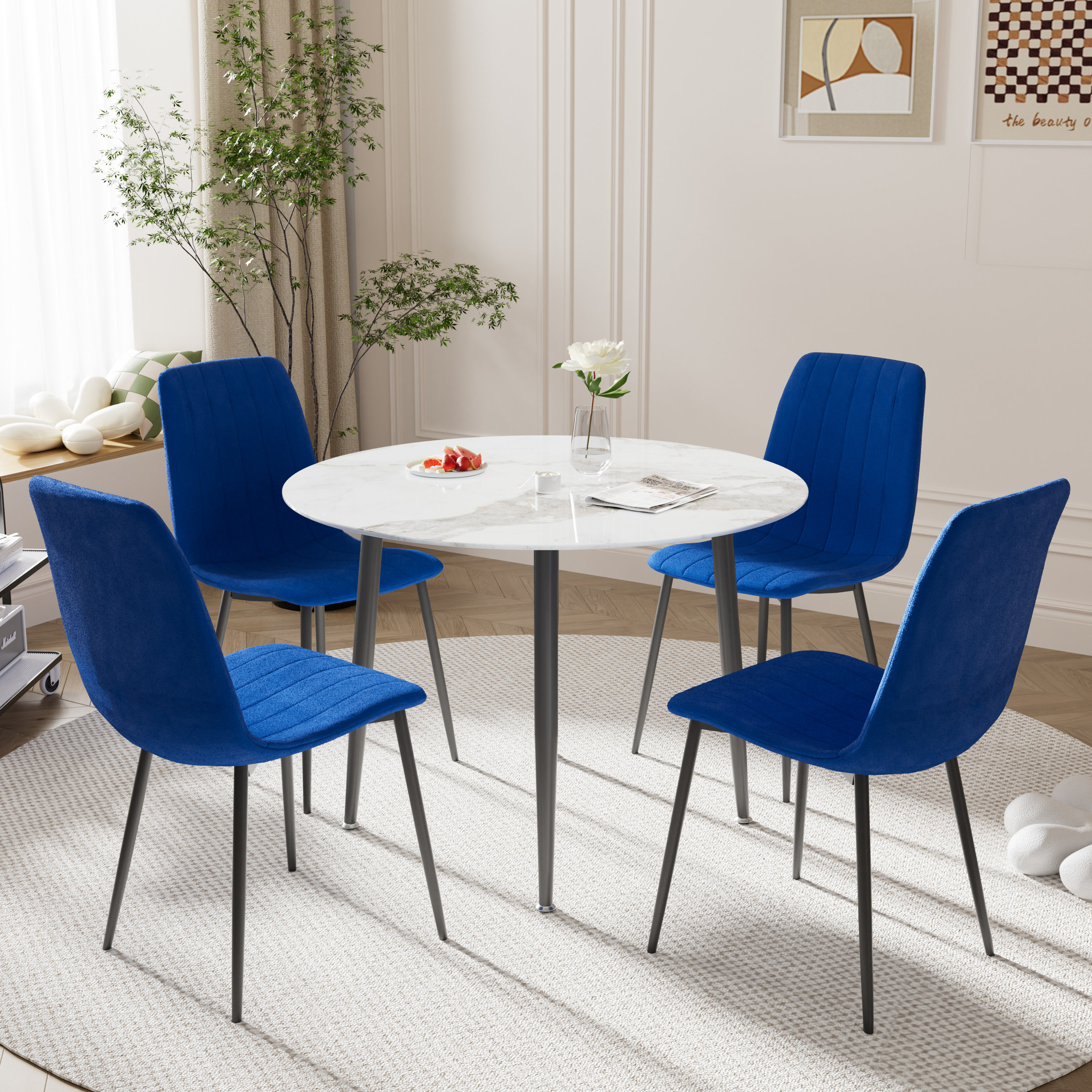 Oliver 5 Piece Round Glass Dining Set Wayfair