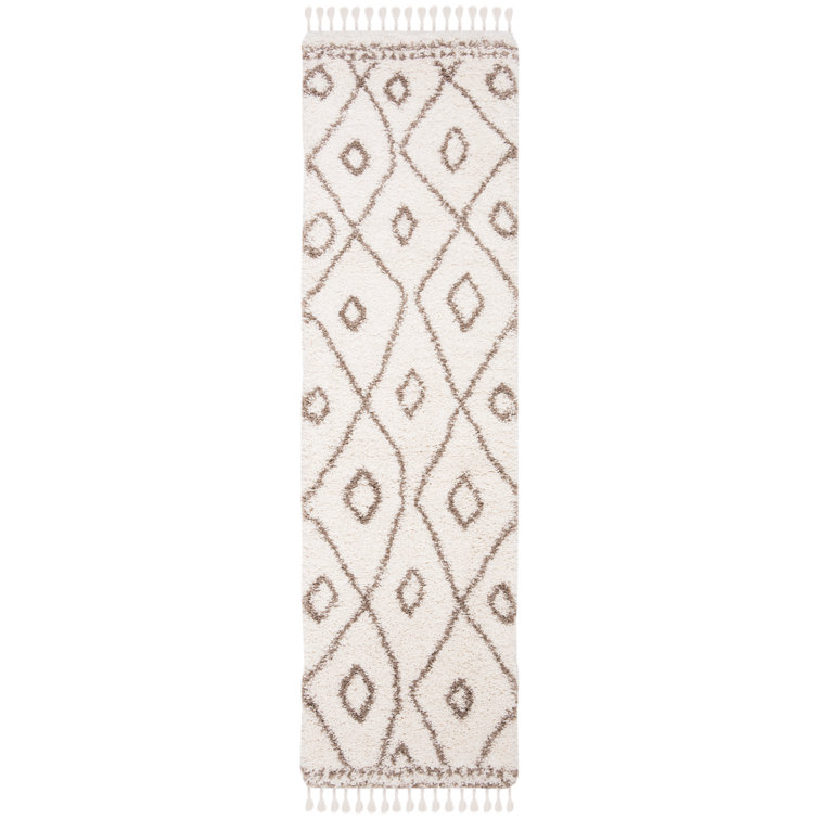 ImraanMoroccan Fringe Shag Performance Geometric Rug