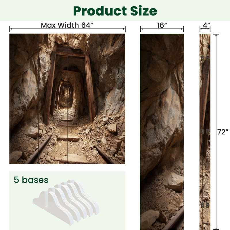 Paravent 4 panneaux à cloison pliable Royal à l'intérieur du tunnel doré désert