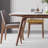Simple rectangular solid wood legs rock table-108352873