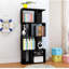 Bibliothèque polyvalente en forme de S avec tablette de rangement à 4 niveaux, idéale pour exposer et ranger votre décor