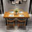Retro Burlywood Rectangular Solid Wood Dining Table-1209562961