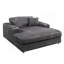 Chaise en velours côtelé gris Hilde avec 2 coussins