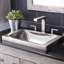 Hana Brushed Nickel Hand Hammered Rectangular Drop-in Bathroom Sink