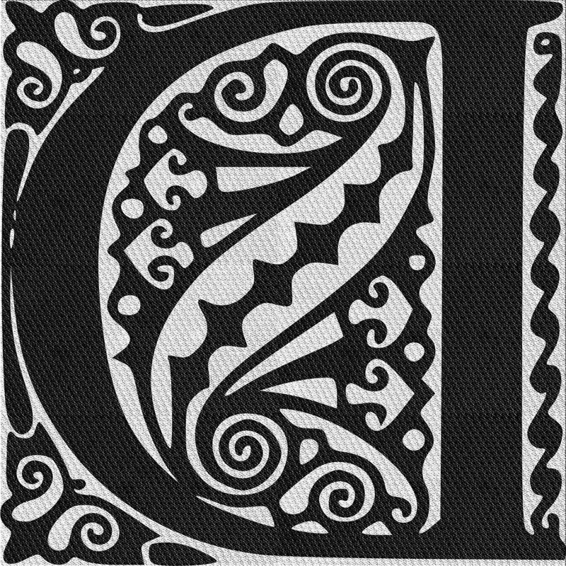 Tapis décoratif noir Maddie, Carré 5 pi