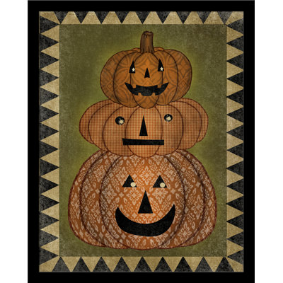 Pile de citrouilles par Beth Albert-impression d’art graphique encadrées sur papier
