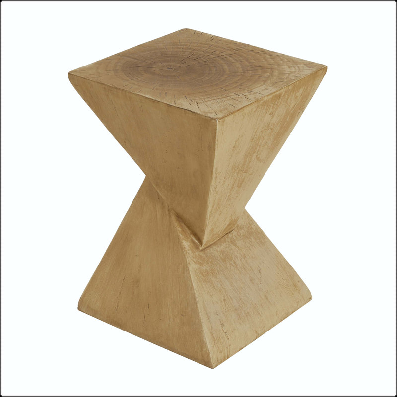 Table d'appoint TESS Modern - forme de sablier torsadé, naturel clair, sans assemblage, Light Natural