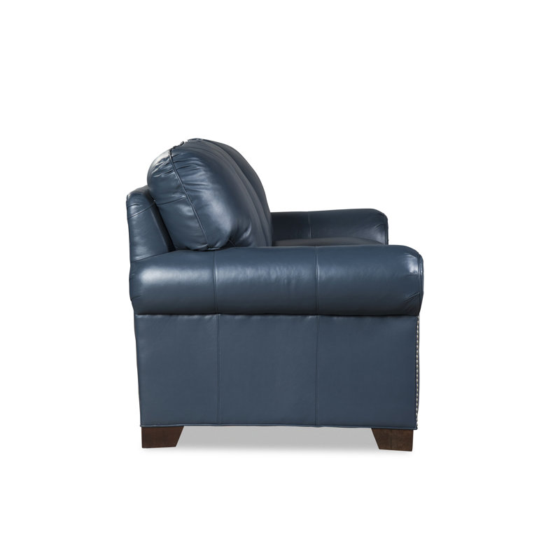Copola Sofa, Blue Genuine Leather