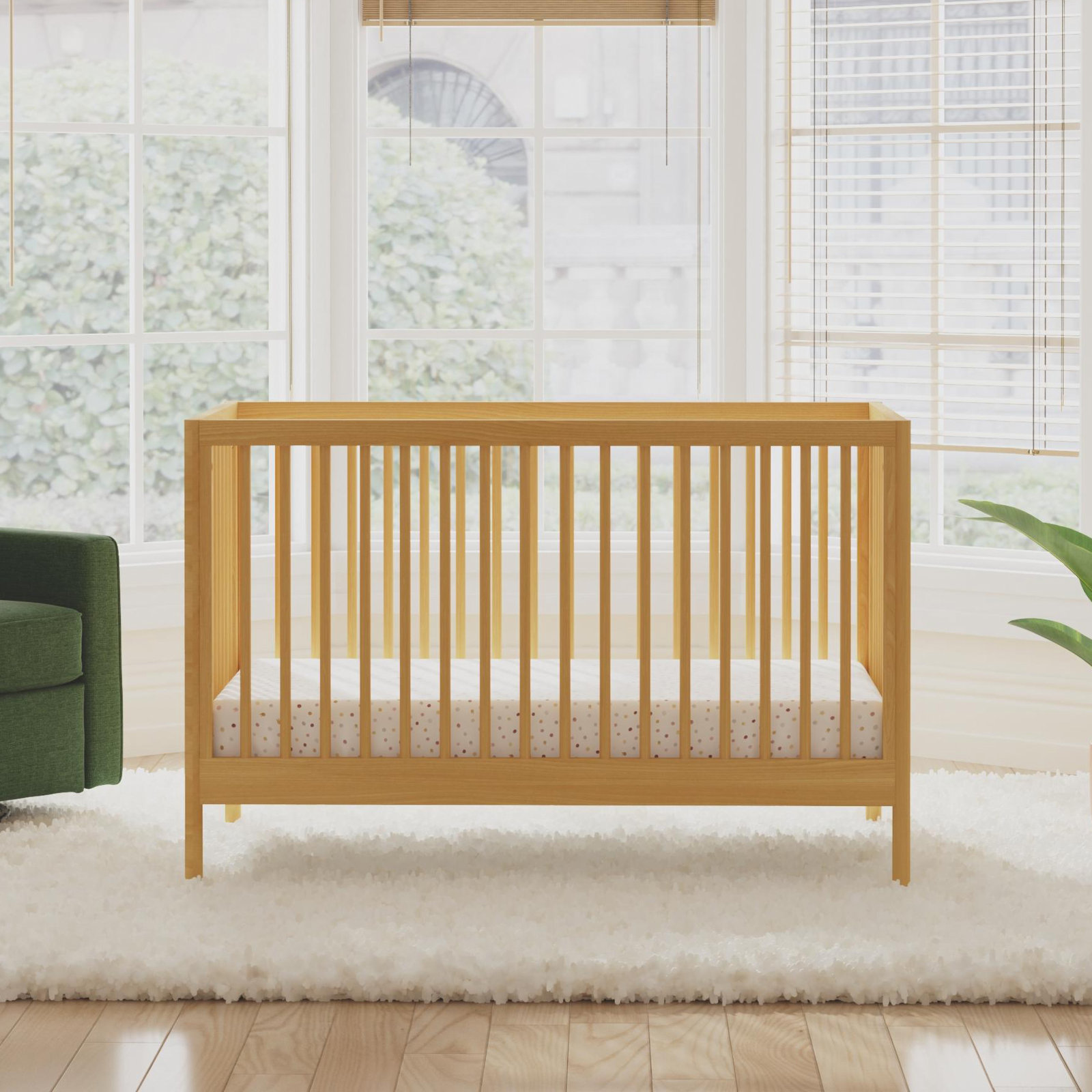Birdie Pine 3-in-1 Convertible Crib, Honey