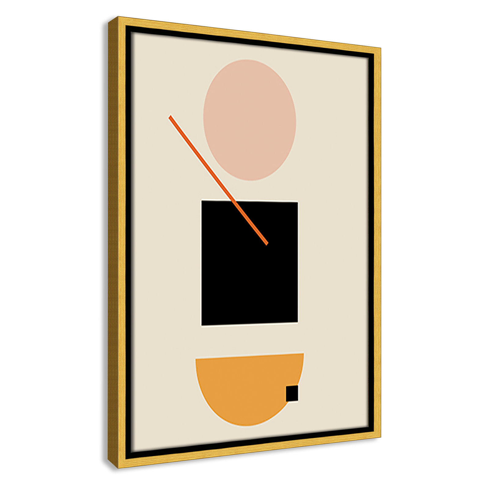 Simple Shapes Print, 19.5" H x 13.5" W x 2" D, Gold Framed