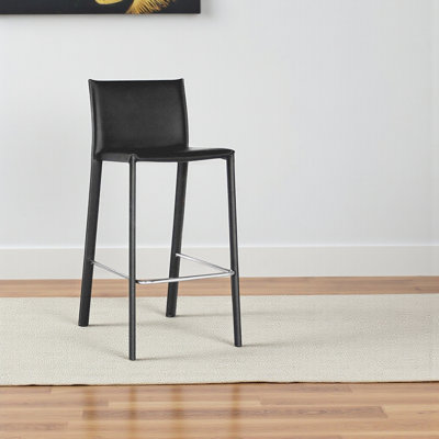 Tabouret de comptoir Athenian avec structure en métal, H 35,43 po x l 17,32 po x P 22,44 po