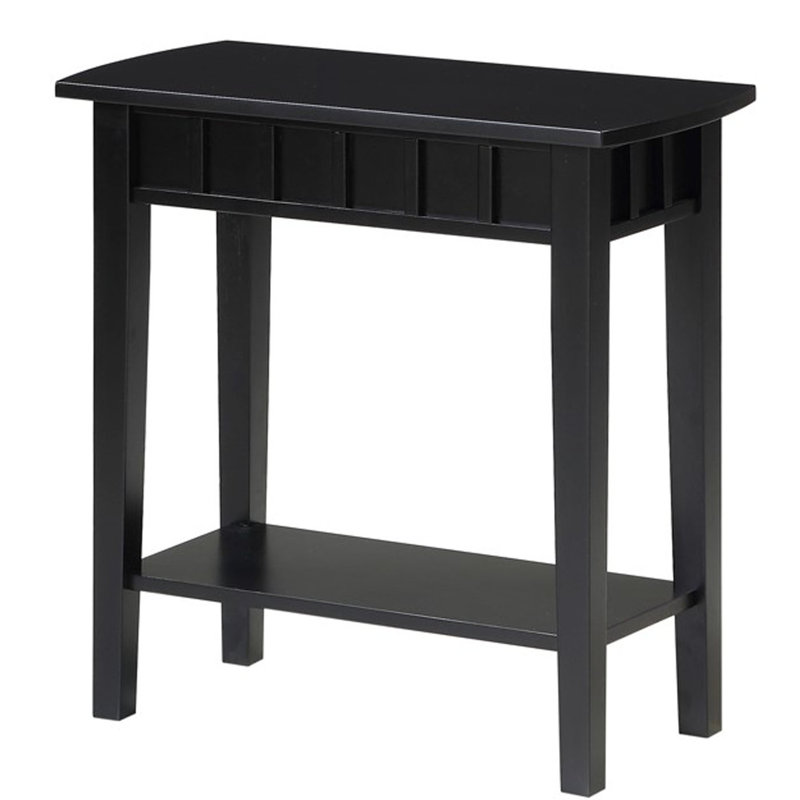 Table de bout avec tablette Bolander, Noir, H 24 po x l 24 po x P 12 po
