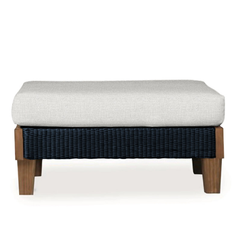 Catalina Outdoor Ottoman, Sailcloth Seagull, Ebony