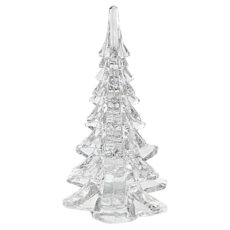 Mouth Blown Art Glass 12" Christmas Tree, 10" H