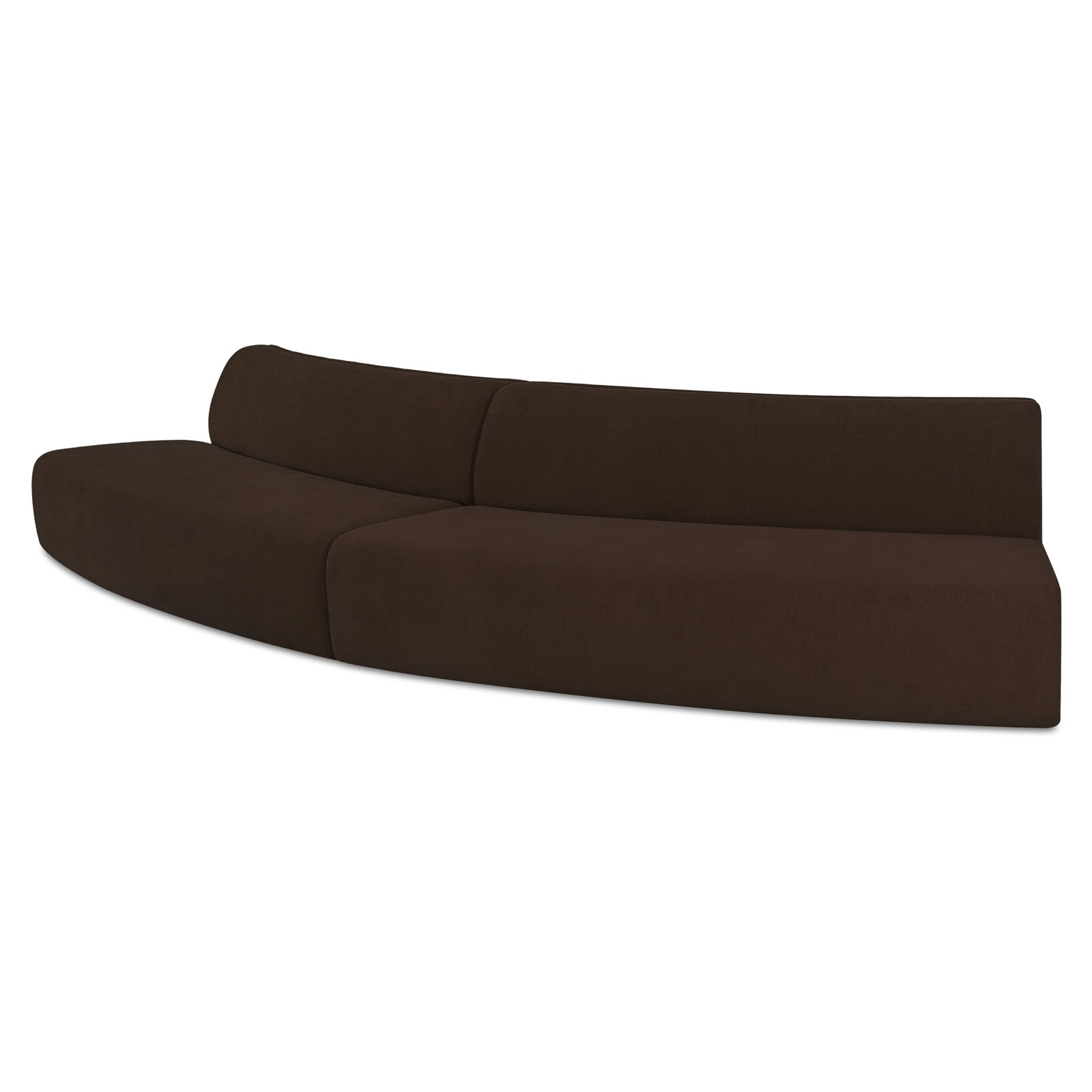 REMI Modular Upholstered Reversible Sectional, Brown Polyester