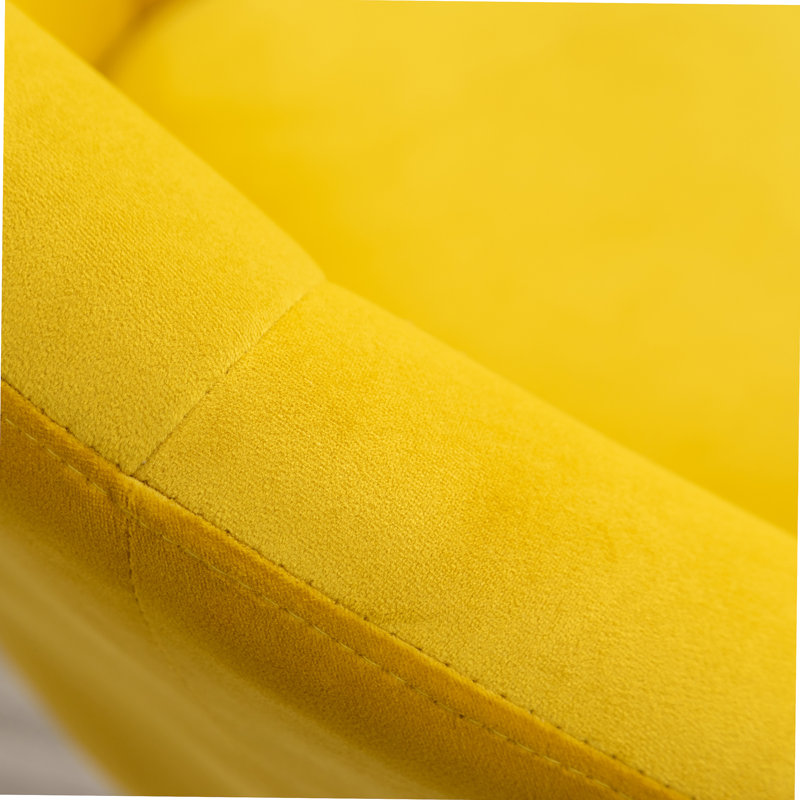 Luxueux fauteuil d'appoint pivotant capitonné avec base hydraulique et sièges confortables pour tout décor intérieur, Yellow