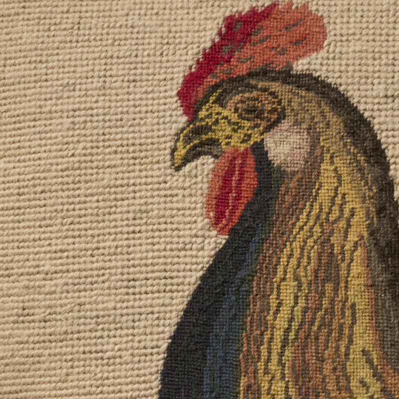 Mina Victory Vintage Pillow Beige Indoor Throw Pillow, Rooster, 20"H x 20"W