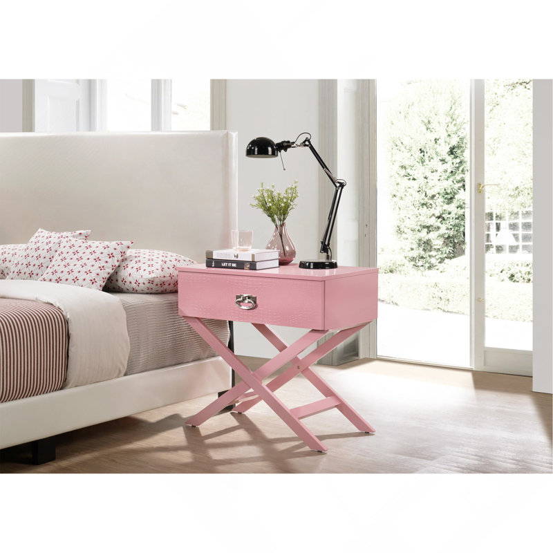 Charmante table de chevet rose pour les espaces modernes, Rose