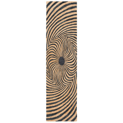 Semas Hand Tufted Wool/Cotton/Latex Abstract Rug in Black/Gold